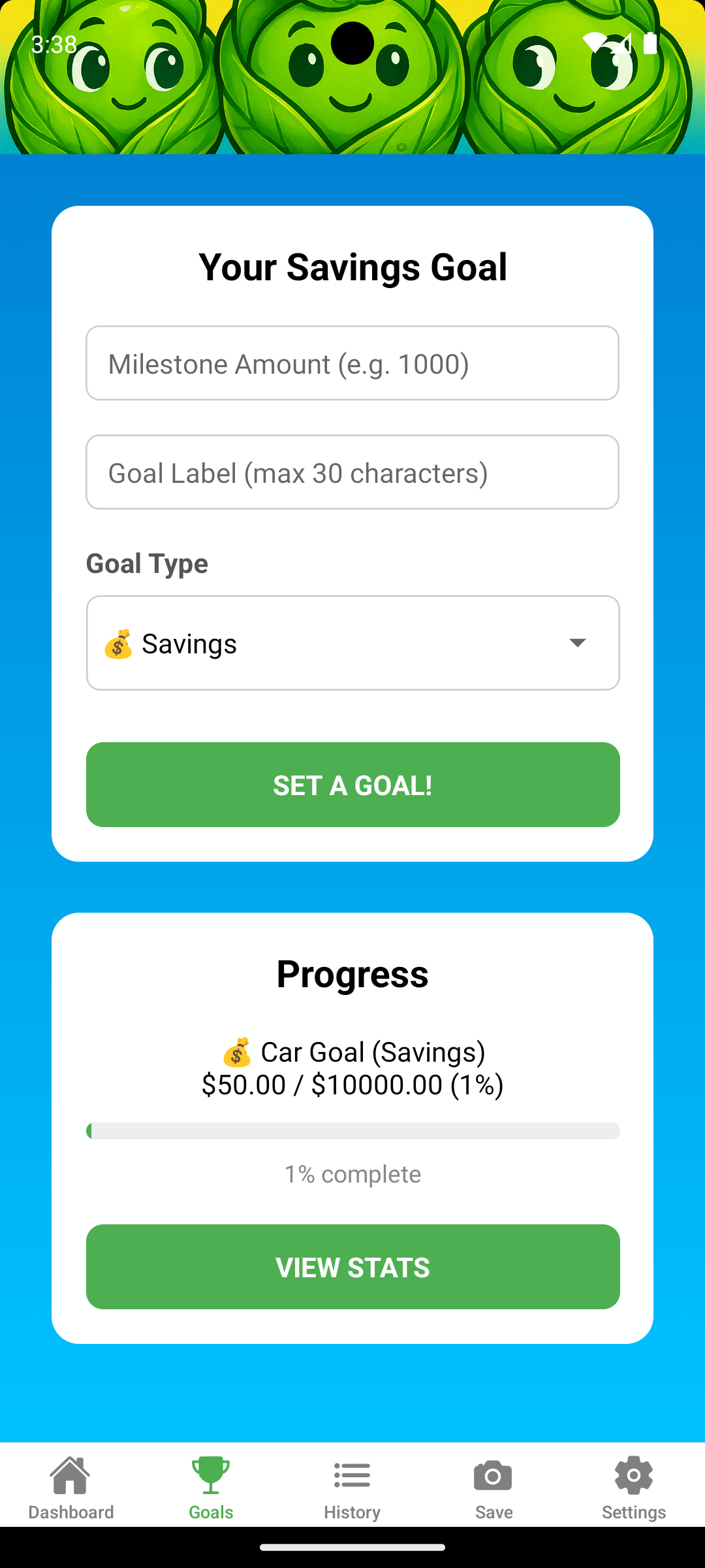 goals screen